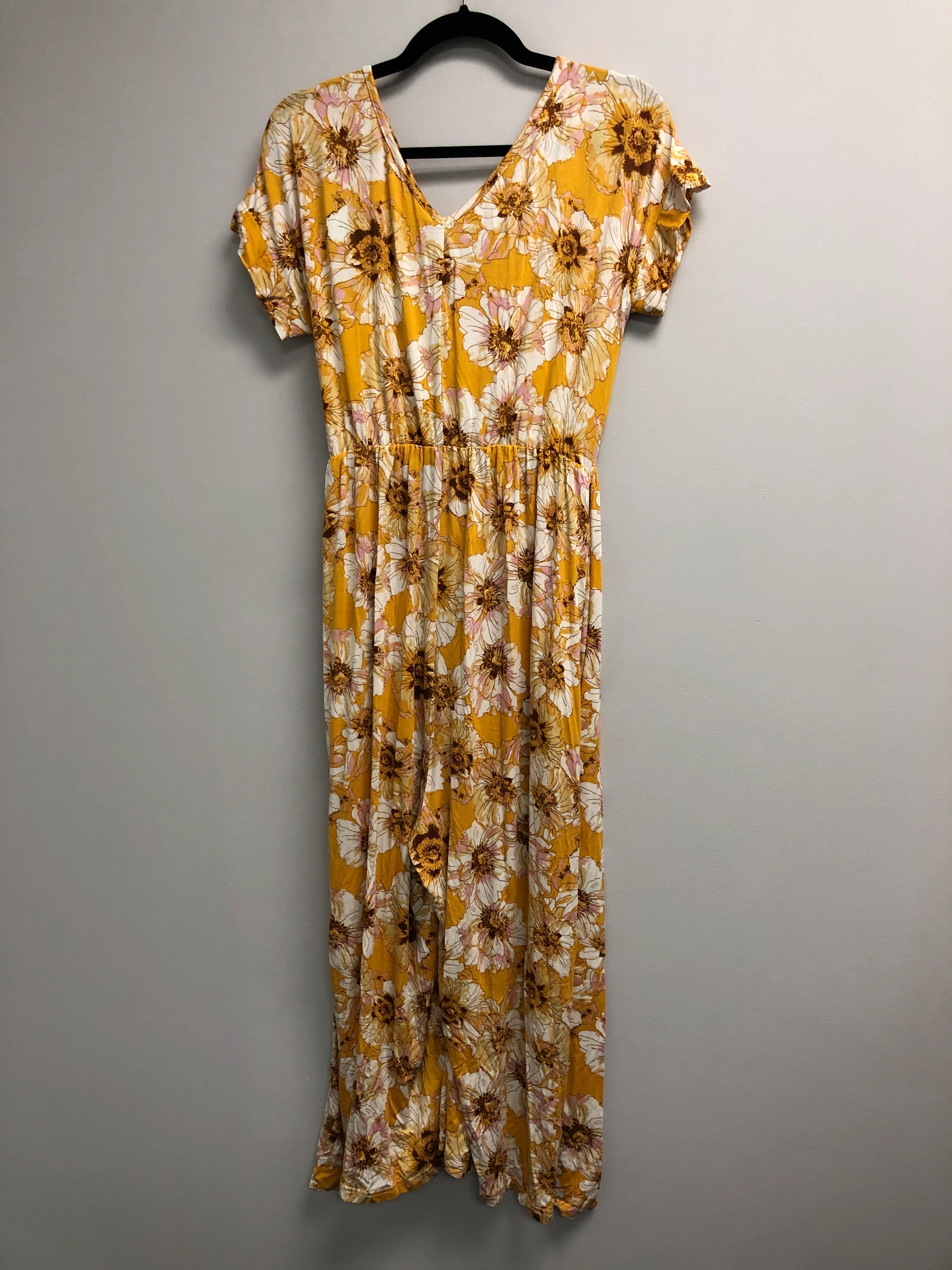 Outlet 7153 - Latched Mama V-Neck Nursing Jumpsuit - Flaxen Floral - Large - Image 2