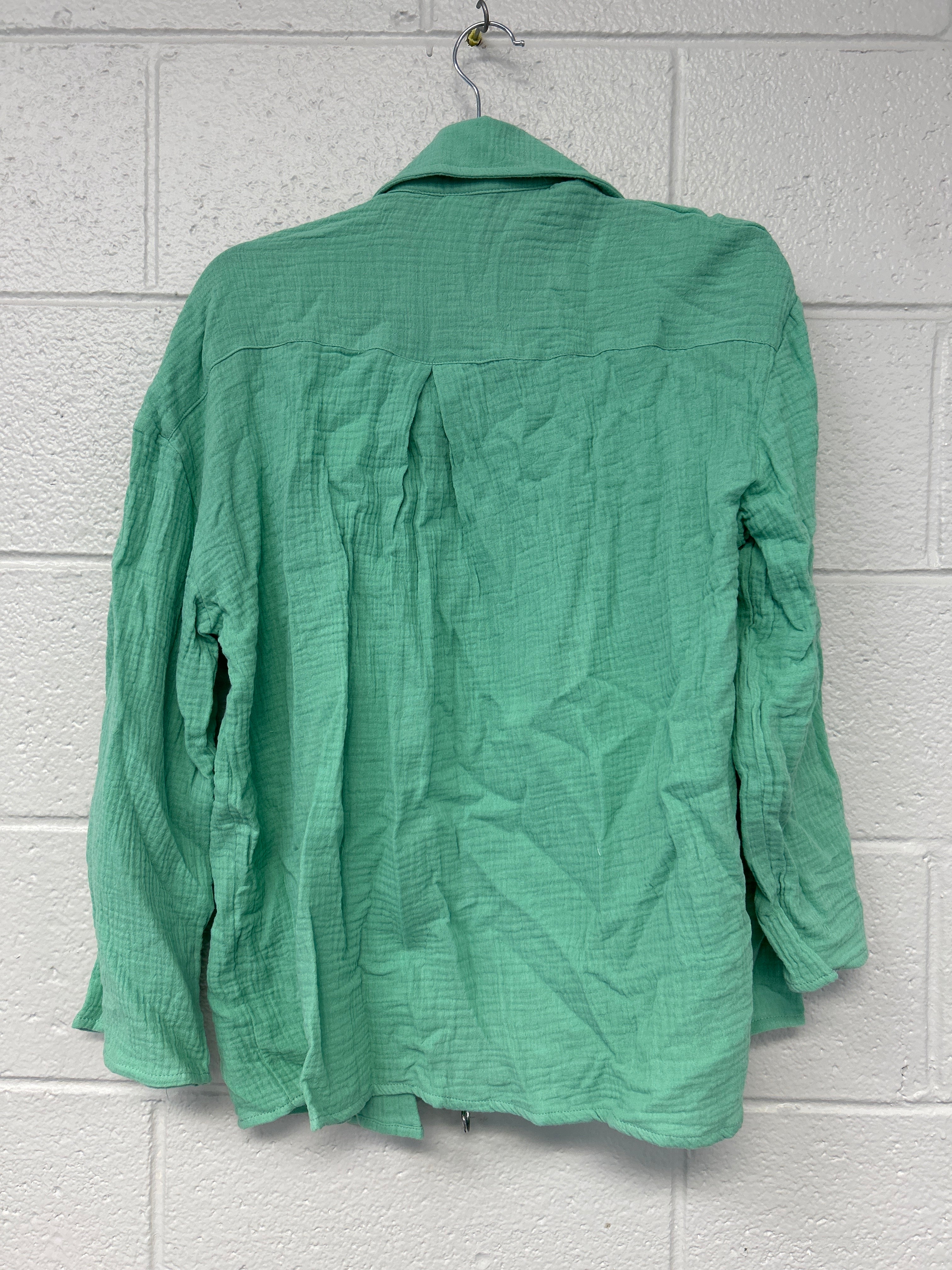 Outlet 7168 - Latched Mama Coastline Cotton Button Up Nursing Shirt - SEAFOAM - Extra Small - Image 3