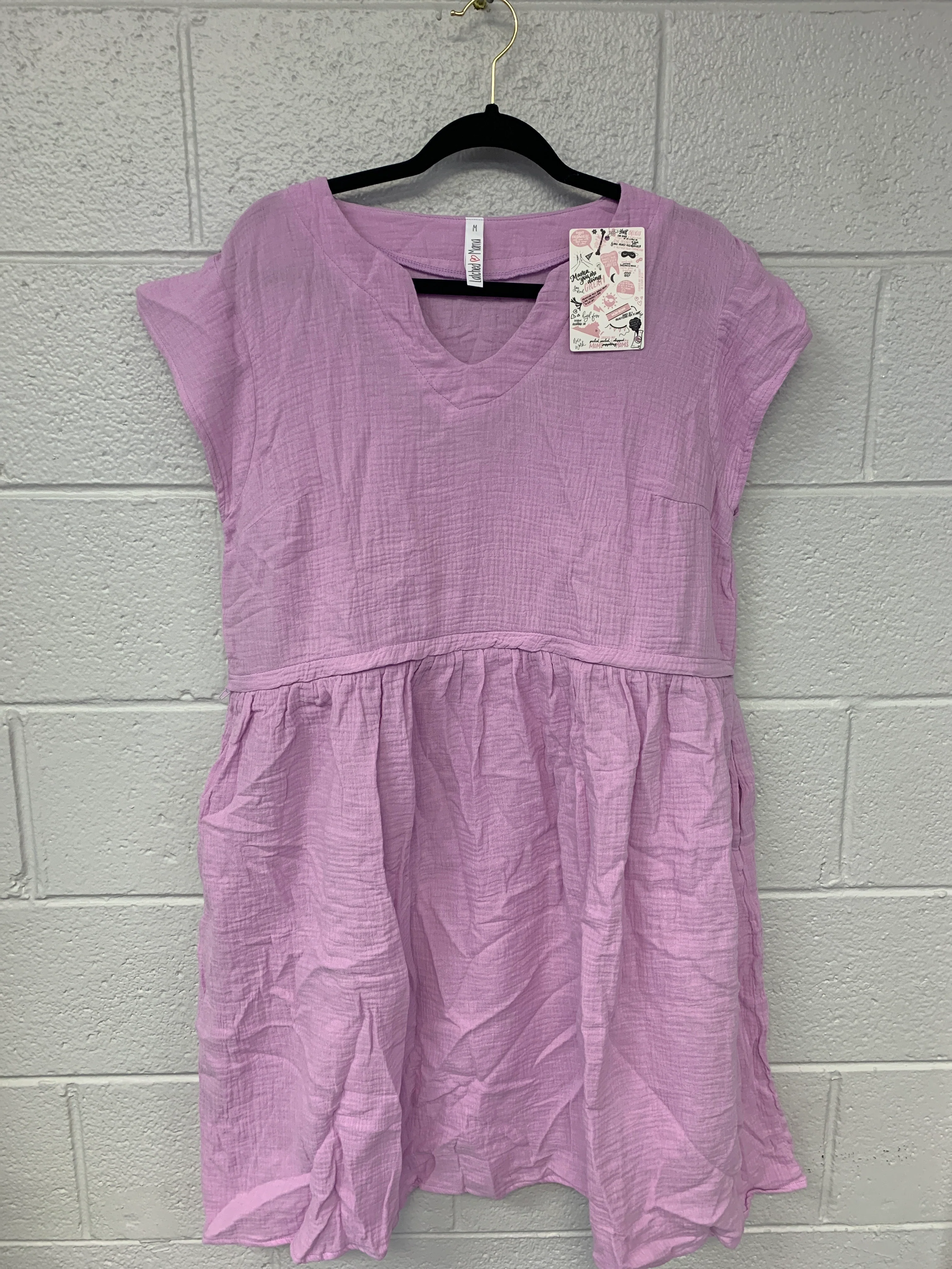 Outlet 7176 - Latched Mama Coastline Cotton Zip Nursing Dress - Wisteria - Medium