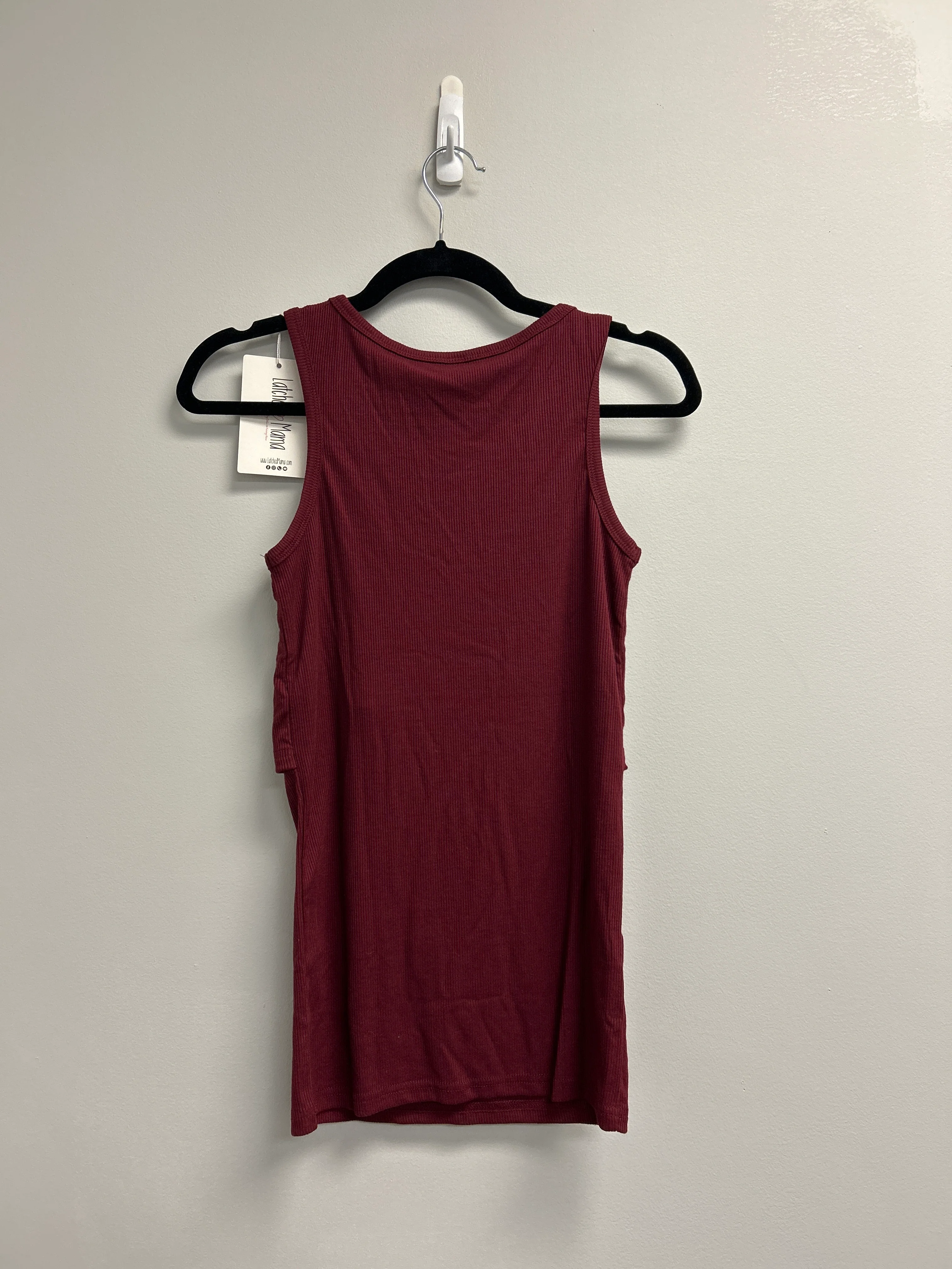 Outlet 7177 - Latched Mama Ribbed Nursing Tank - WINE - Extra Extra Small - Image 2