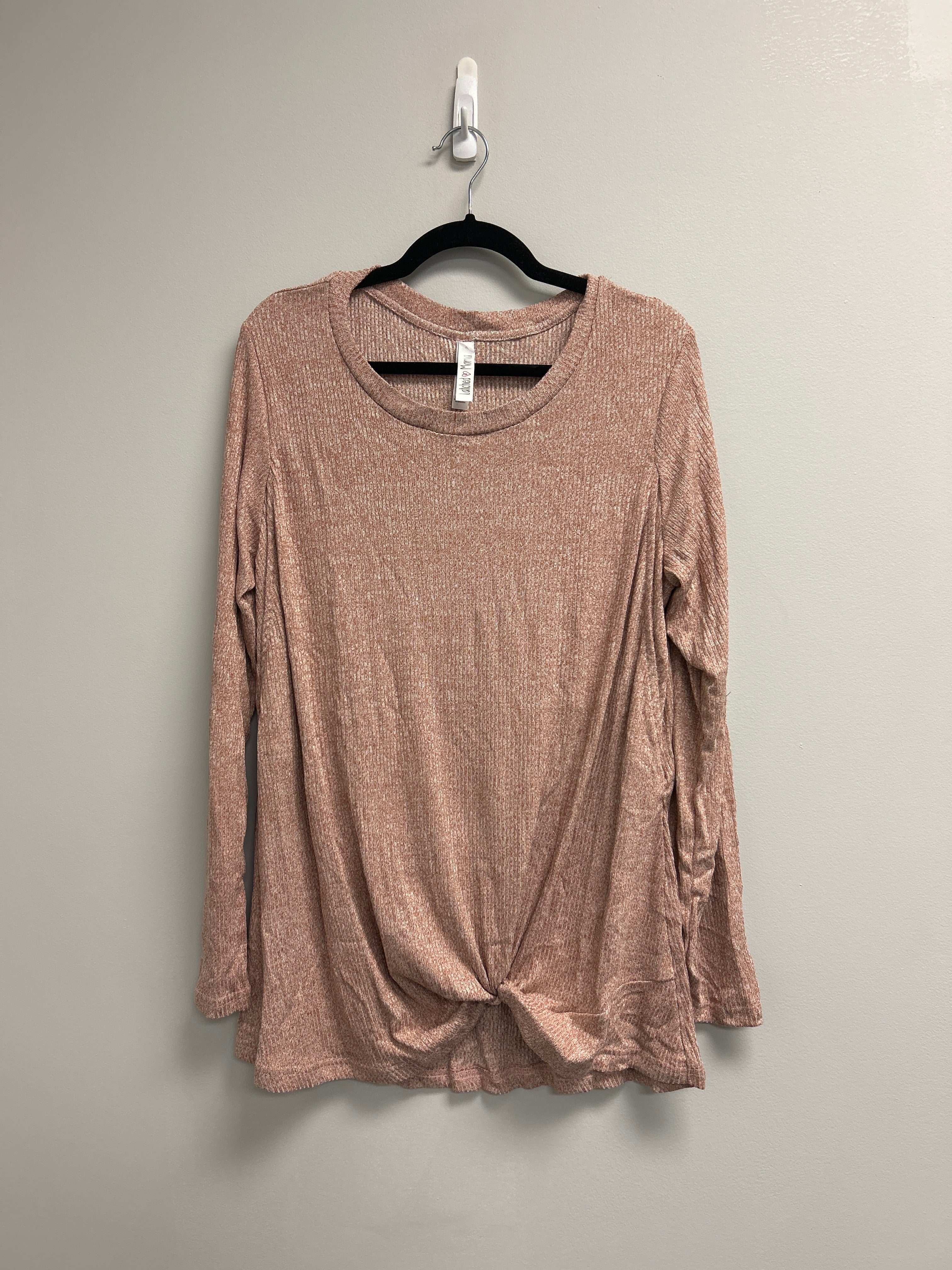 Outlet 7183 - Latched Mama Long Sleeve Twist Front Nursing Top - Final Sale - SANDSTONE - Extra Large