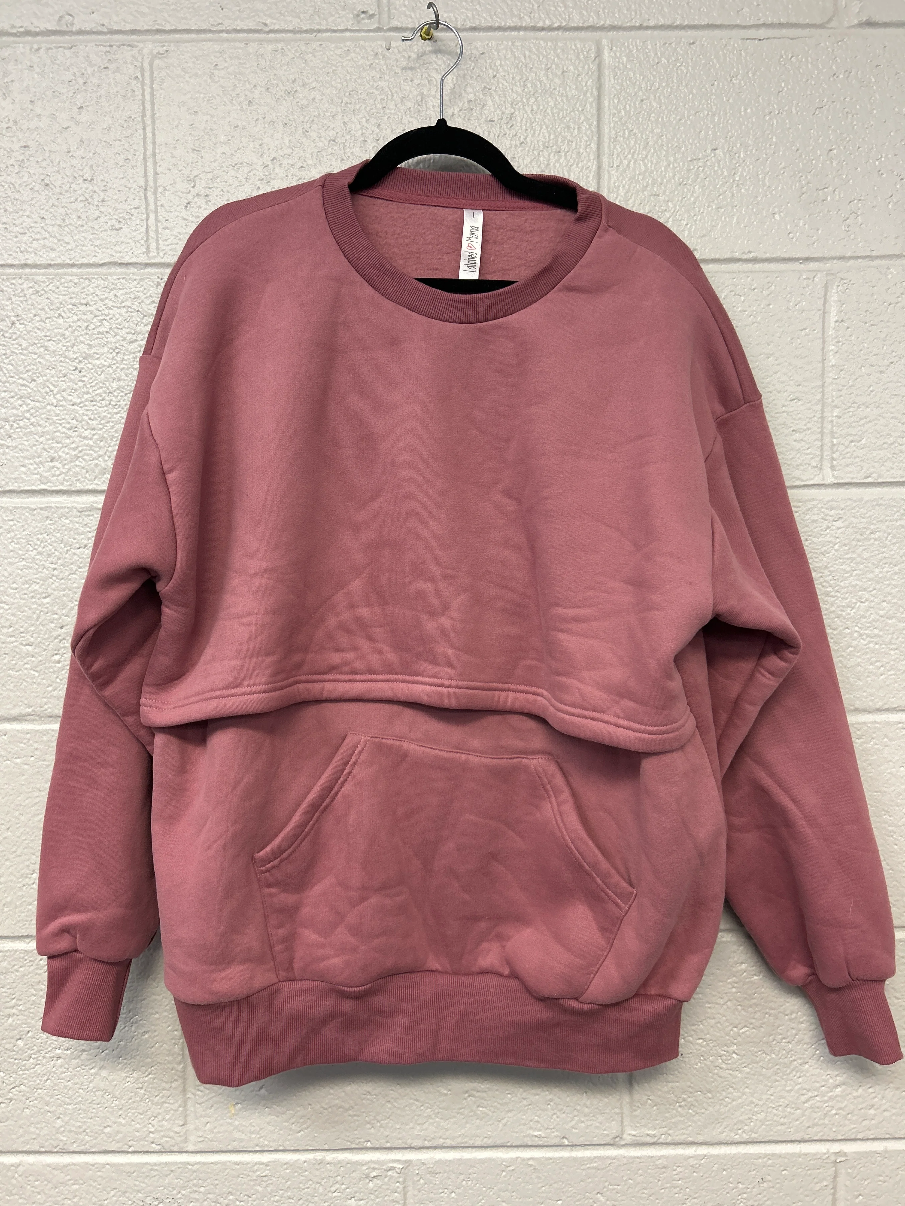 Outlet 7233 - Latched Mama Snuggle-Up Nursing Sweatshirt - BERRY BREEZE - Large