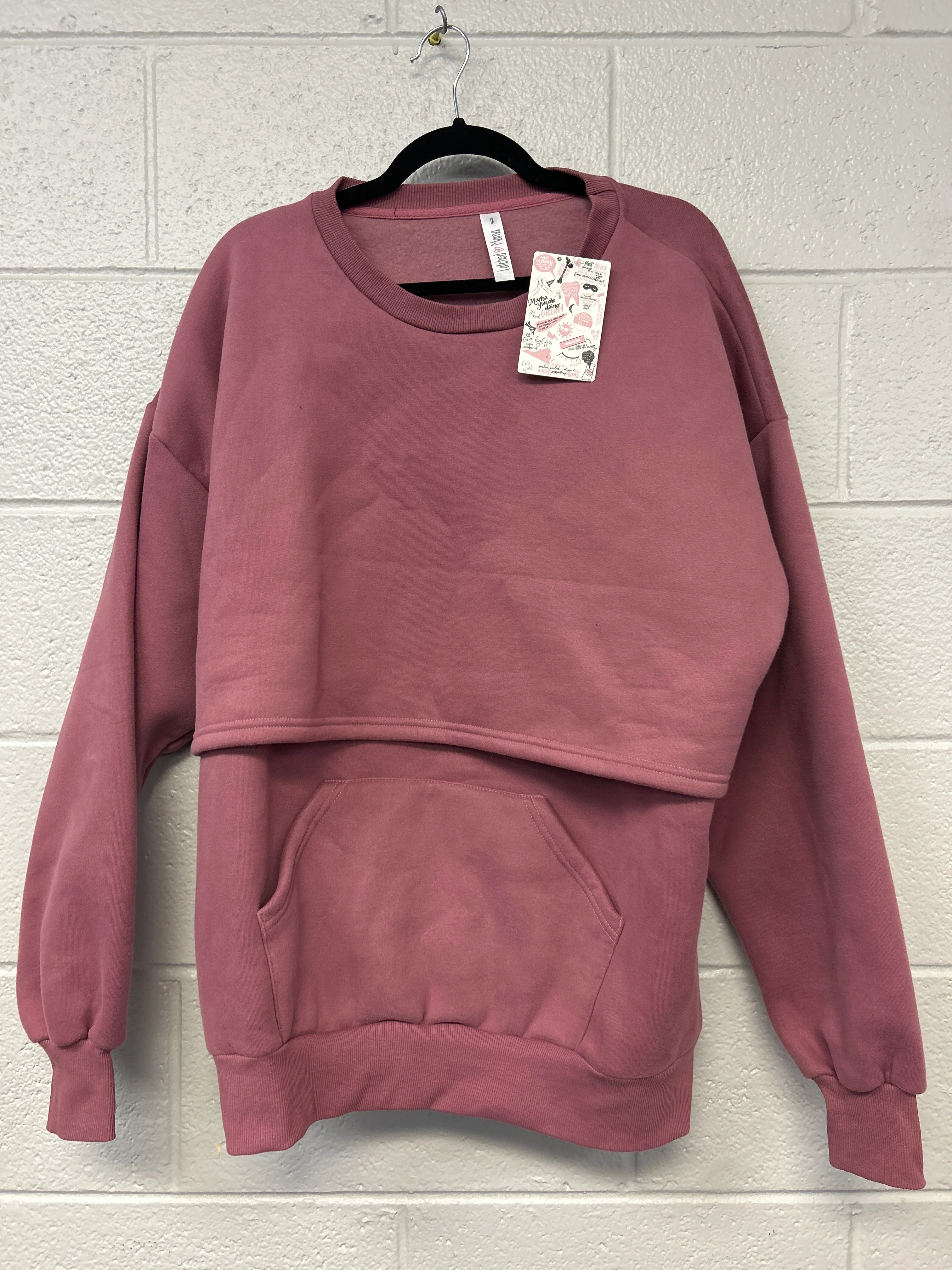 Outlet 7235 - Latched Mama Snuggle-Up Nursing Sweatshirt - Berry - 1X