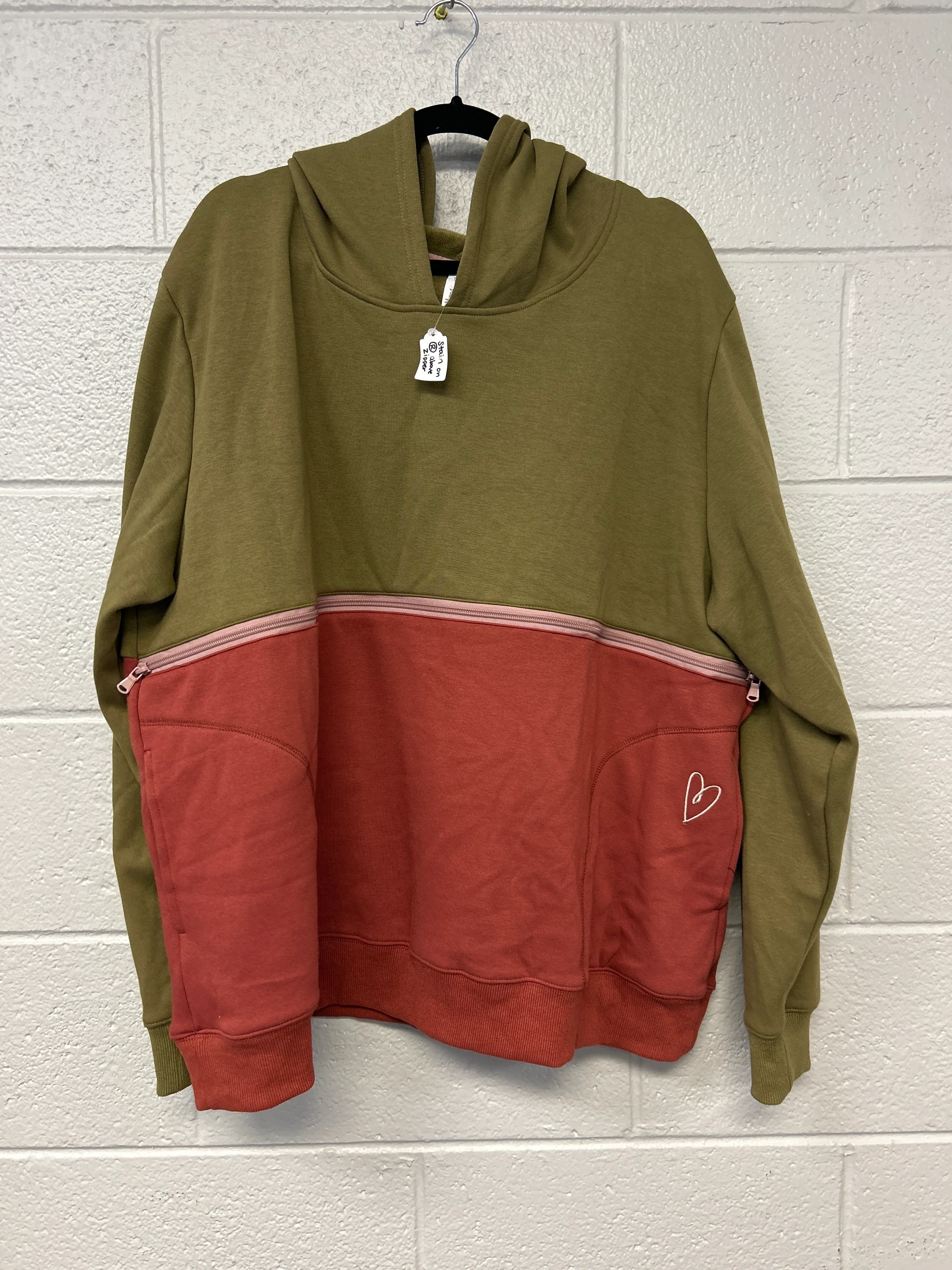 Outlet 7243 - Latched Mama Trailblazer Nursing Hoodie - OLIVE/RUST - 4X