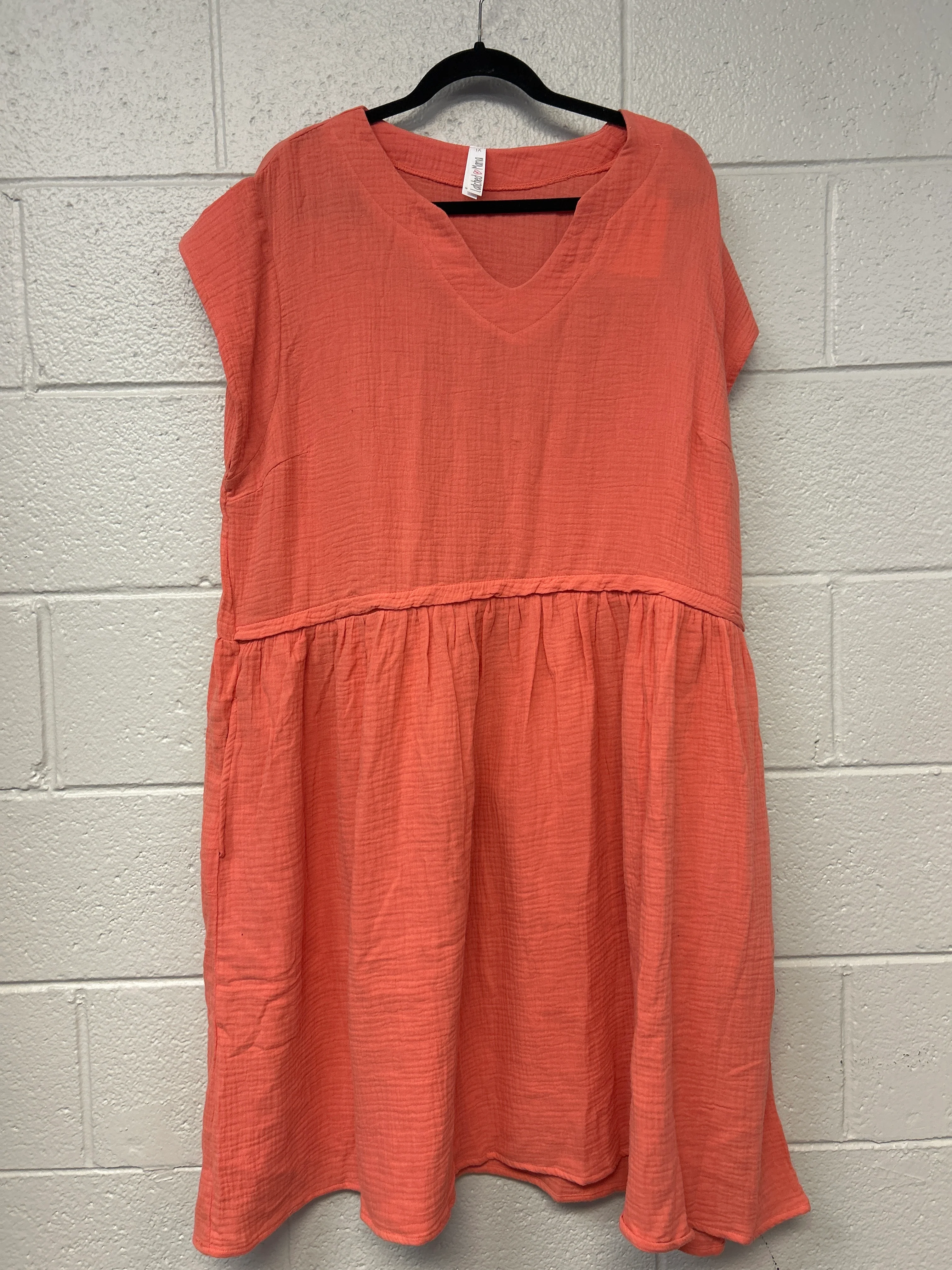 Outlet 7245 - Latched Mama Coastline Cotton Zip Nursing Dress - Sunrise - 1X