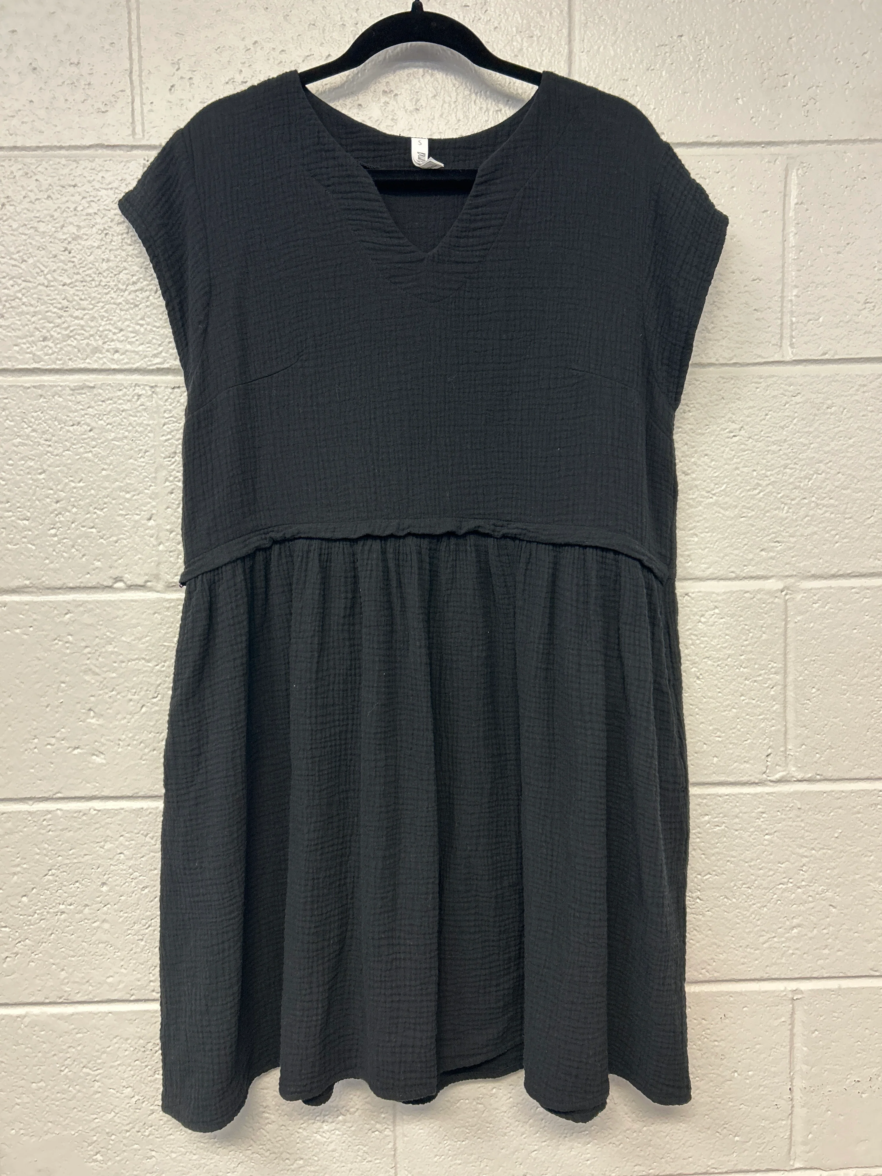 Outlet 7246 - Latched Mama Coastline Cotton Zip Nursing Dress - BLACK - Small