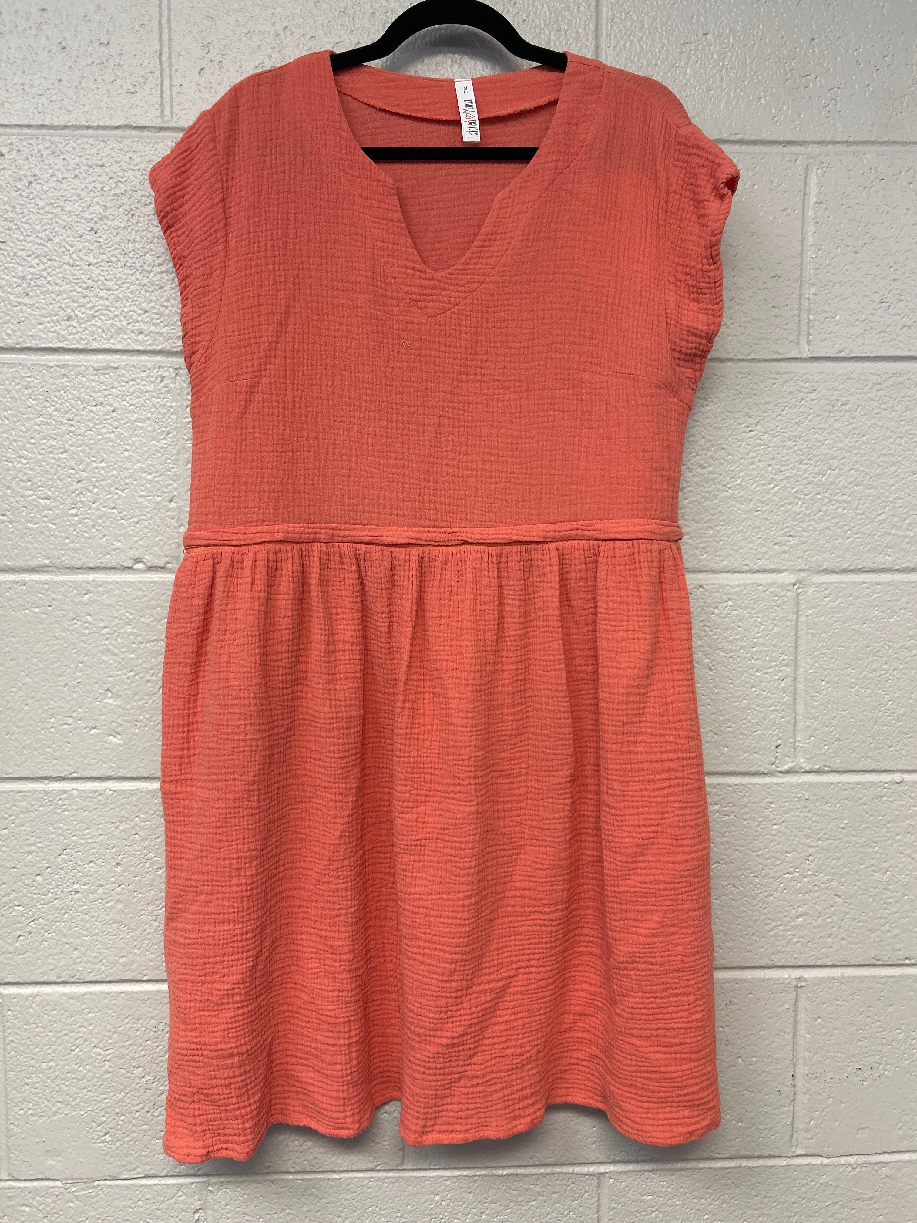 Outlet 7248 - Latched Mama Coastline Cotton Zip Nursing Dress - SUNRISE - Medium
