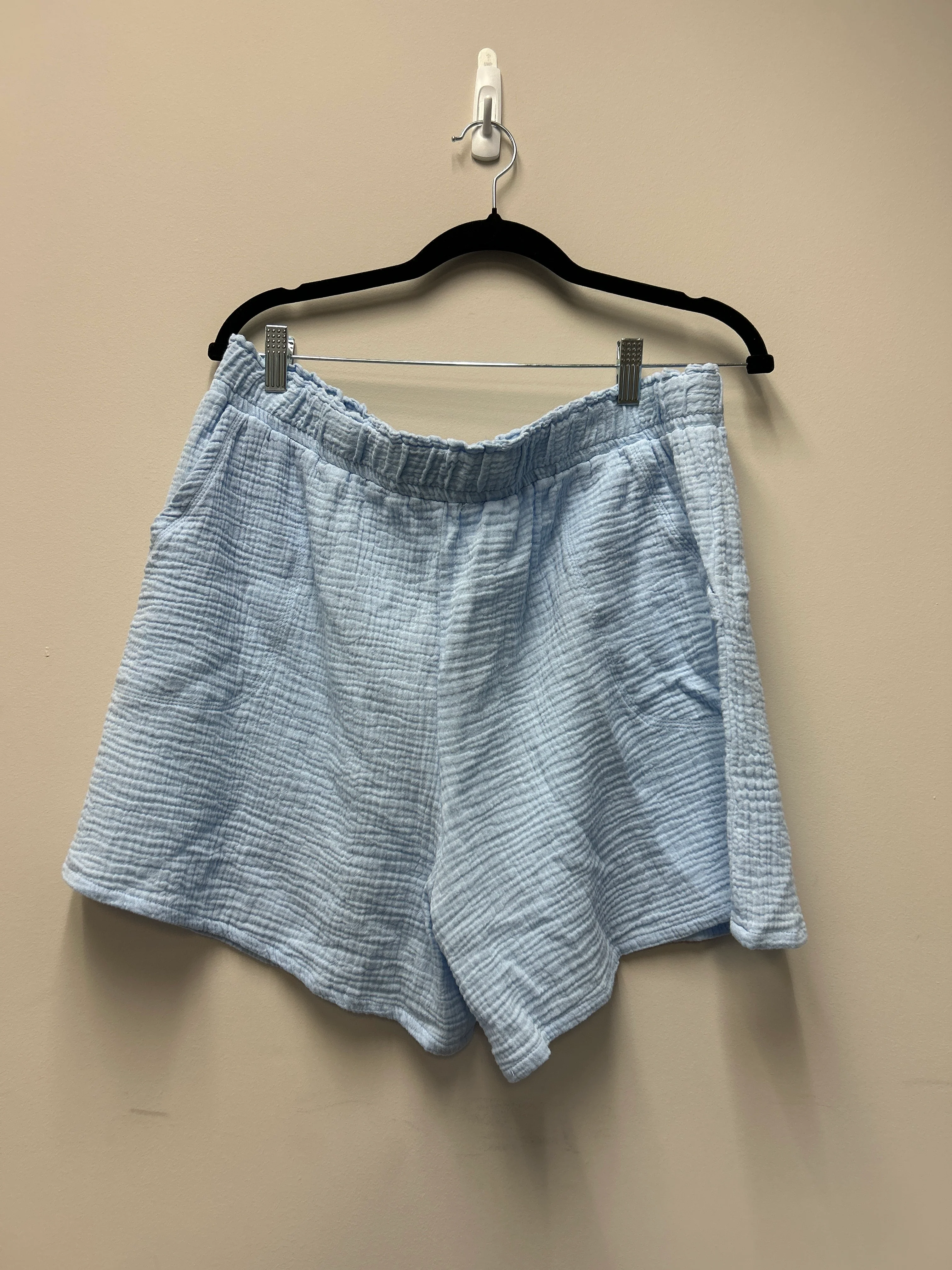 Outlet 7301 - Latched Mama Coastline Cotton Shorts - SKYBLUE - 1X